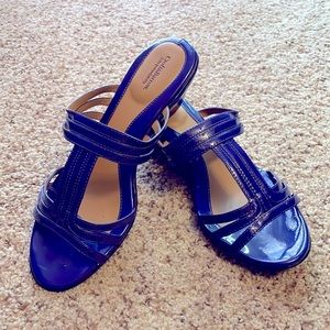 Croft & Barrow blue wedge sandals Size 10